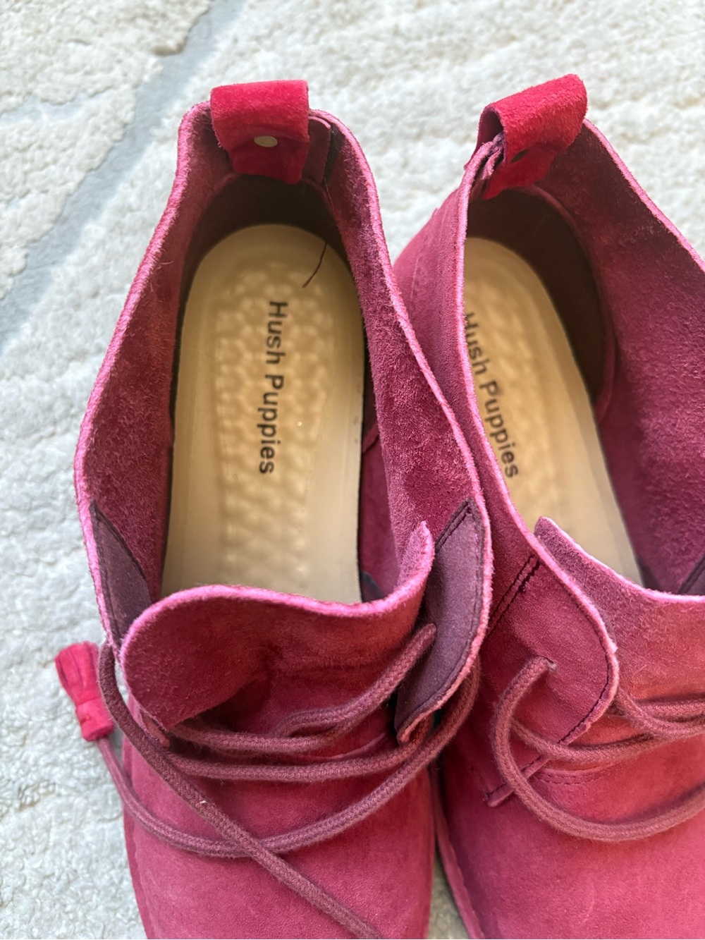 Hush Puppies Raspberry Suede Tassel Lace-Up Ankle Boots - Picture 2 of 5